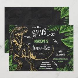Tre-Rex Dinosaur Birthday-inbjudan Inbjudningar