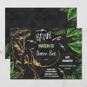 Tre-Rex Dinosaur Birthday-inbjudan Inbjudningar
