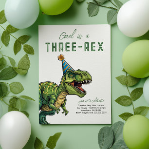 Tre-Rex Dinosaur Birthday Inbjudningar