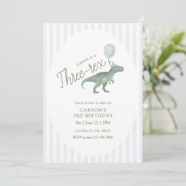 Tre Rex Dinosaur Tredje Födelsedagsinbjudan Inbjudningar