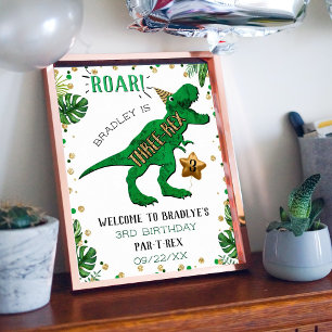 Tre-Rex-doktor 3:e födelsedag Välkomsthälsning Poster