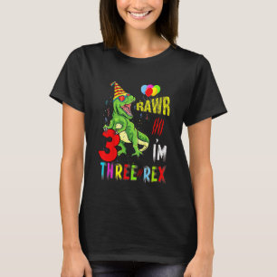 Tre Rex-Födelsedagsfester för barn 3 år T Shirt