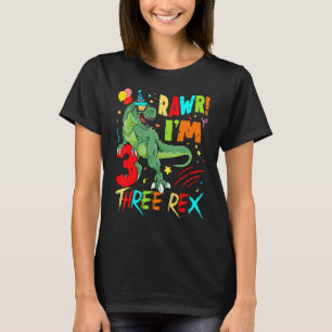 Tre Rex-Födelsedagsfester för barn 3 år T Shirt