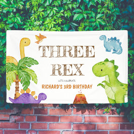 Tre Rex Kids Dinosaur 3:e födelsedagen Party