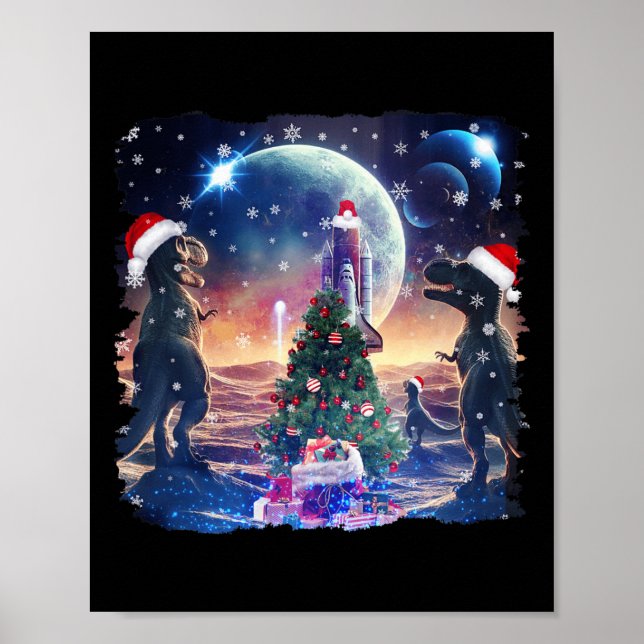 Tre Rex Måne 3 Dinos Howling Konstig Cursed Kristu Poster (Framsidan)