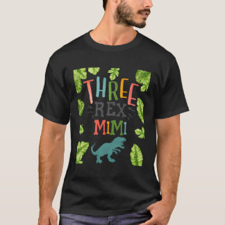Tre Rex Mimi Granny 3Rd Birthday Party T Rex Din T Shirt