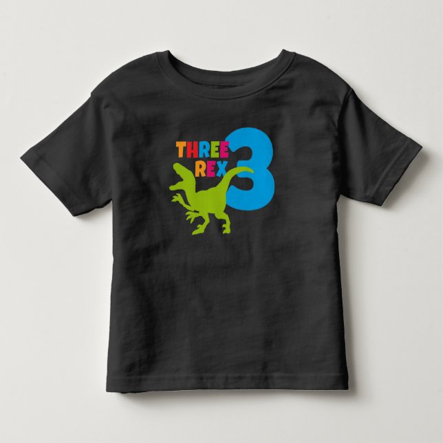 Tre Rex Småbarn 3:e födelsedag T Shirt (Framsida)