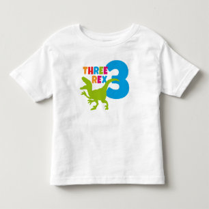 Tre Rex Småbarn 3:e födelsedagen vit T Shirt