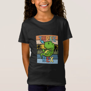 Tre Rex T-Rex 3:e födelsedagen - Cute Kawaii T Rex Shirt