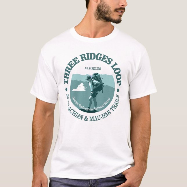 Tre Ridges Loop Trail T Shirt (Framsida)