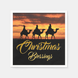 Tre riding Camels Kung | Julfester Pappersservett