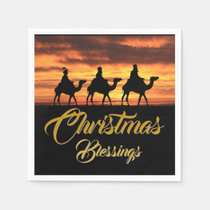 Tre riding Camels Kung   Julfester Pappersservett