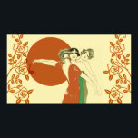 TRE RO, Art Deco Dam: SOMMER SUNSHINE Poster<br><div class="desc">Tre Ro är en vacker konstdekasammansättning som förkroppsligar andan i de tre Ron. Tre vackra Art Deco figurer står tillsammans i en graciös och konstnärlig konst med tre Art Deco ro på vardera sidan. Bild avslutas med en stor cirkel bakom figurer i ett samordnande färg. Det rosor som används här...</div>