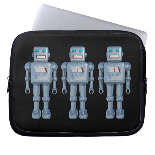 Tre robotar laptop sleeve (Framsidan)