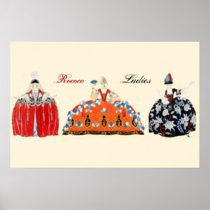 TRE ROCOCO DAM,BEAUTY,MODE COSTUME DESIGN POSTER
