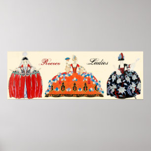 TRE ROCOCO DAM,BEAUTY,MODE COSTUME DESIGN POSTER