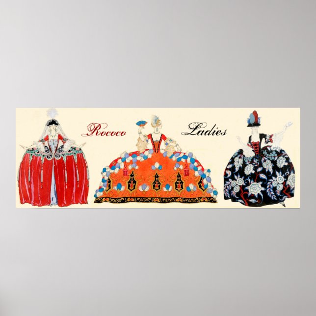 TRE ROCOCO DAM,BEAUTY,MODE COSTUME DESIGN POSTER (Framsidan)