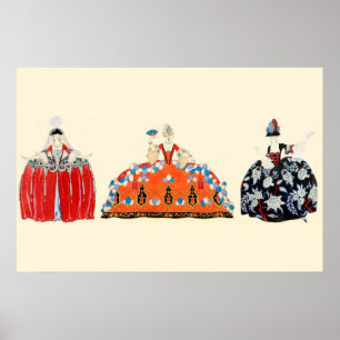 TRE ROCOCO DAM,BEAUTY,MODE COSTUME DESIGN POSTER