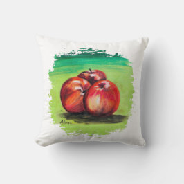 Tre röda äpplen kudde