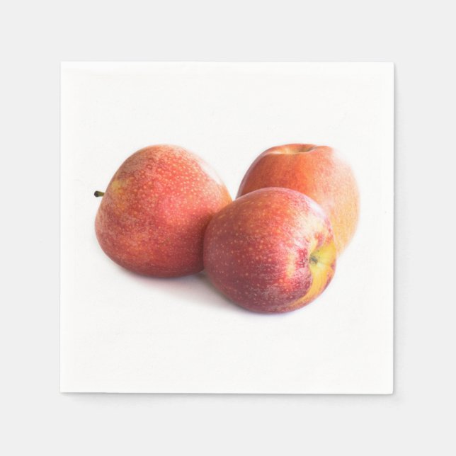 Tre röda äpplen pappersservett (Framsidan)