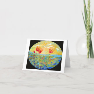 "Tre Röda blommor"-gratulationskort Kort