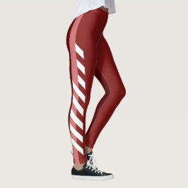 Tre röda randiga damasker leggings