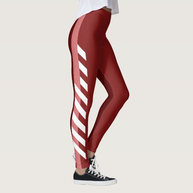 Tre röda randiga damasker leggings (Höger)
