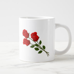 Tre röda rosor jumbo mugg