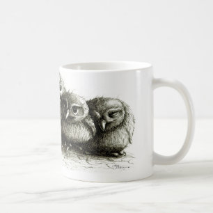 Tre roliga gulliga ugglor kaffemugg