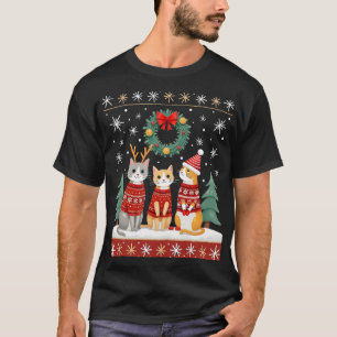 Tre roliga katt jul katt fula jultröja mig t shirt