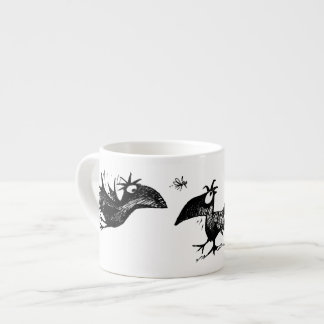 Tre roliga svartkråkor espressomugg