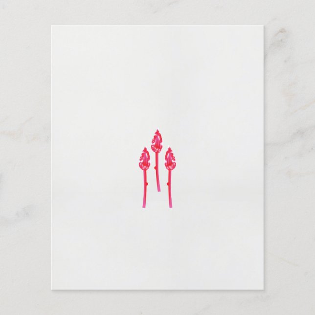 Tre rosa blommor med svart bakgrund flygblad (Framsidan)