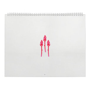 Tre rosa blommor med svart bakgrund kalender