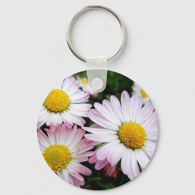Tre rosa daisy nyckelring (Framsida)