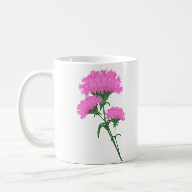 Tre rosa nejlikor kaffemugg (Vänster)