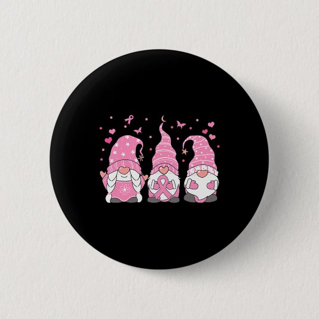 Tre Rosa Ribbon Warrior Breast Cancer Awar Knapp (Framsida)