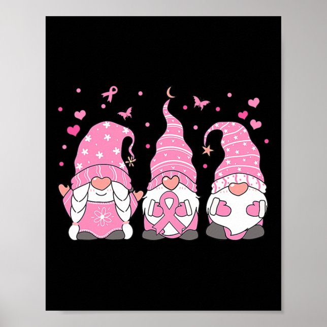 Tre Rosa Ribbon Warrior Breast Cancer Awar Poster (Framsidan)