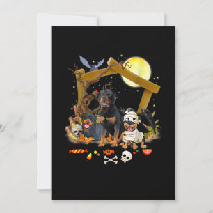 Tre Rottweiler Dogs Halloween Dog Halloween Gift Meddelande