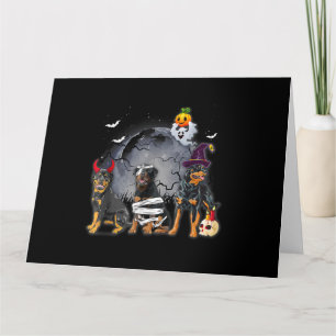 Tre Rottweilers satan Witch Mummy Halloween-kostna Kort