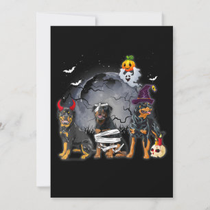 Tre rottweilers Satan Witch Mummy Halloween-kostna Meddelande