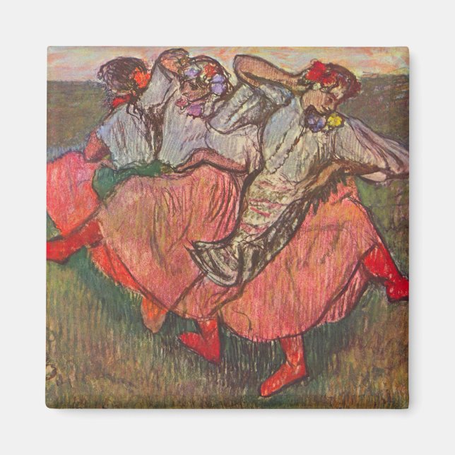 Tre ryska dansare av Edgar Degas Magnet (Framsidan)