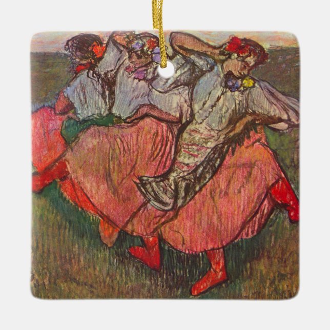 Tre ryska dansörer av Edgar Degas Julgransprydnad Keramik (Framsida)