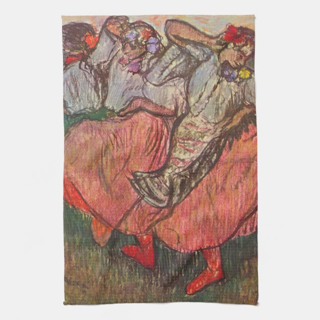 Tre ryska dansörer av Edgar Degas Kökshandduk (Vertikal)