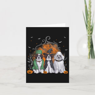 Tre Saint Bernard St. Bernard Hund Halloween Ghos Kort