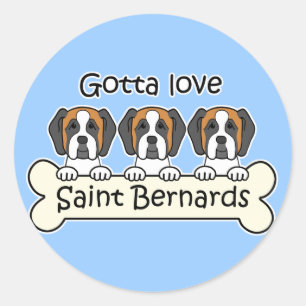 Tre Saint Bernards Runt Klistermärke
