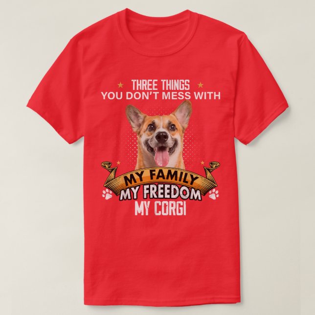 Tre Saker du inte  med Corgi Hundälskare T Shirt (Design framsida)