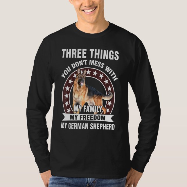 Tre Saker du inte  med min tyska shepherd T Shirt (Framsida)