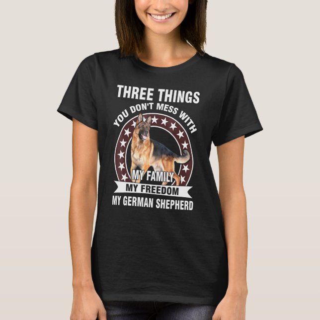 Tre Saker du inte  med min tyska shepherd T Shirt (Framsida)