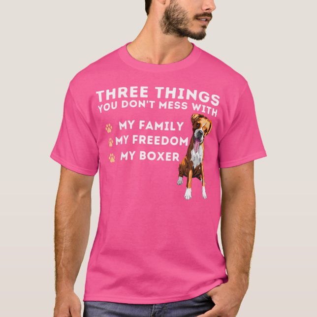 Tre Saker du inte  med - tyska boxare gör T Shirt (Framsida)