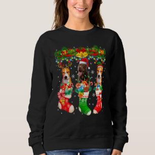Tre Santa Renar Elf Pit Bull Hundar I Jul T Shirt